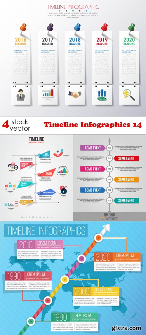 Vectors - Timeline Infographics 14