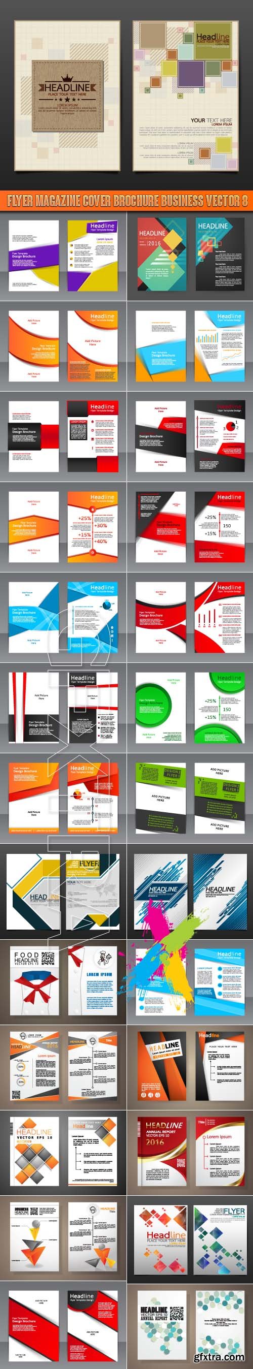 Flyer magazine cover brochure business vector 8