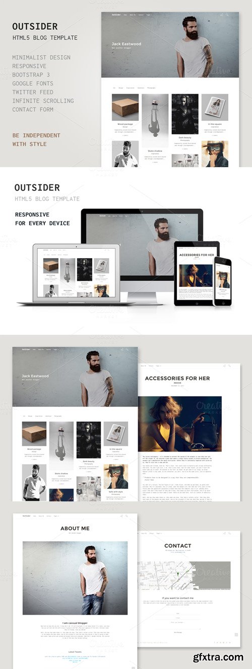 Outsider - HTML5 Blog Template - CM 296517