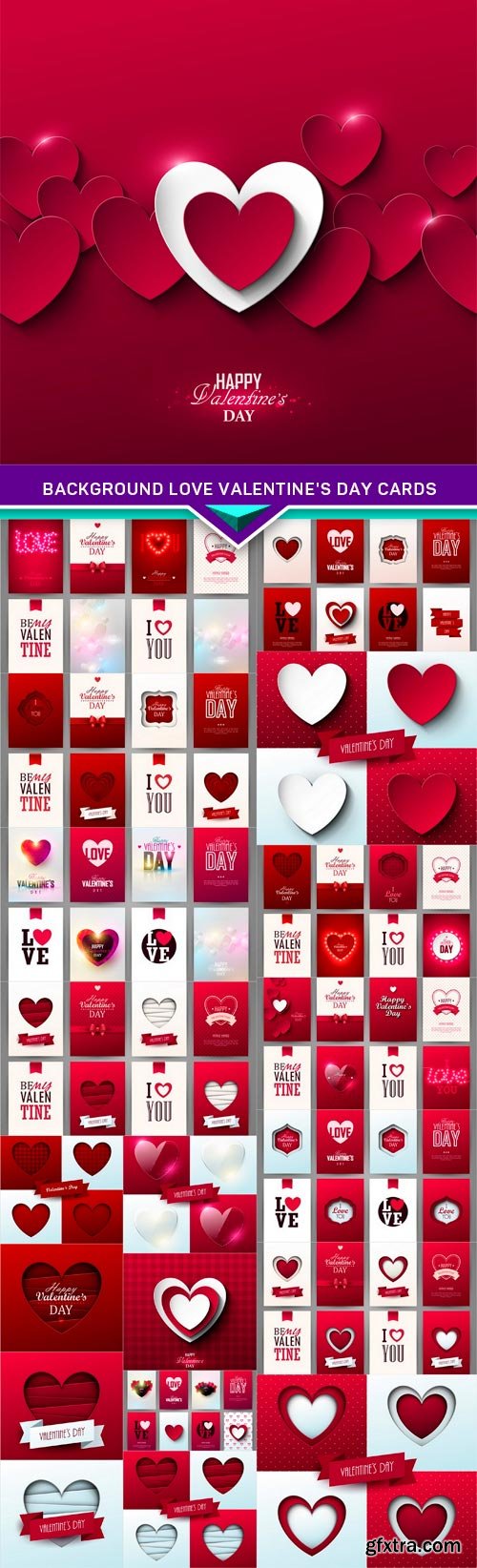 Background Love valentine's day cards 20x EPS