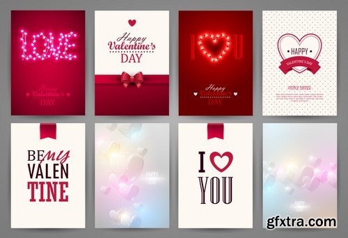 Background Love valentine's day cards 20x EPS