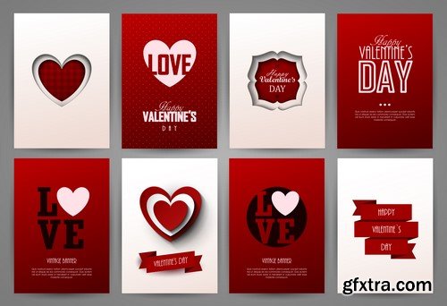 Background Love valentine's day cards 20x EPS