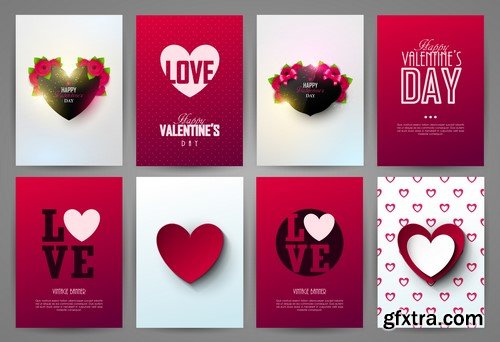 Background Love valentine's day cards 20x EPS