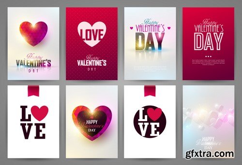 Background Love valentine's day cards 20x EPS