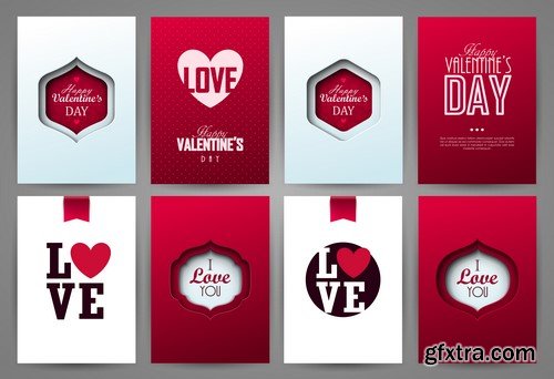 Background Love valentine's day cards 20x EPS