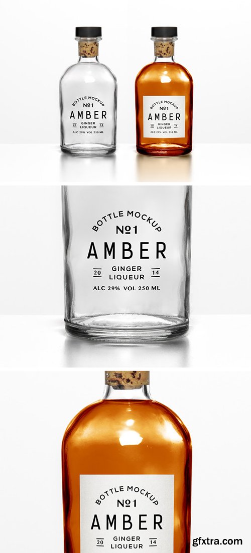 Glass Bottle Mockup Psd