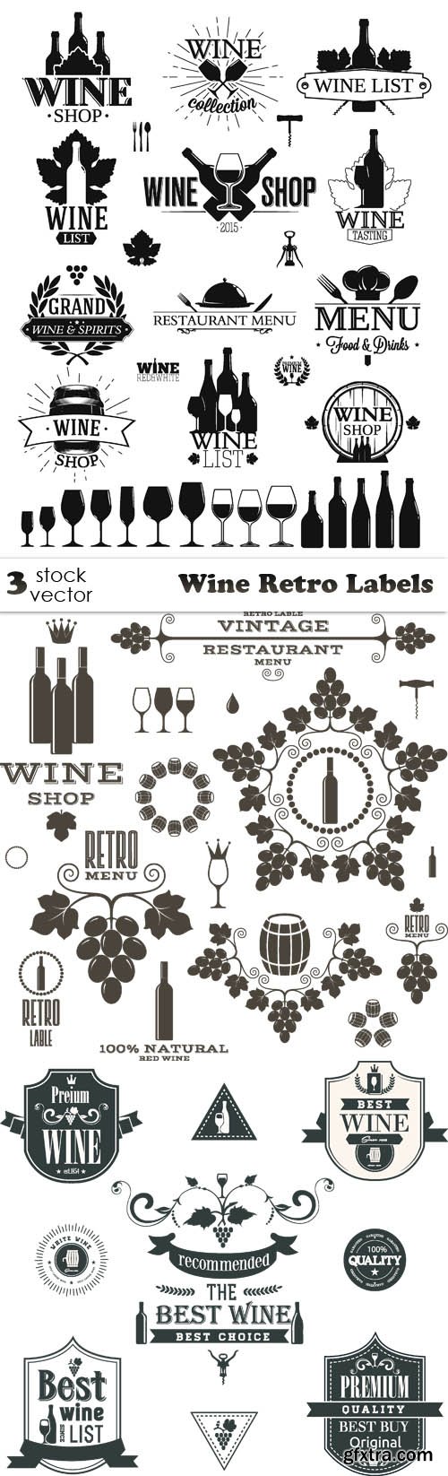 Vectors - Wine Retro Labels