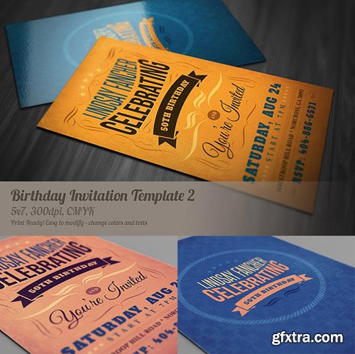 Retro Birthday Invitation Template 2