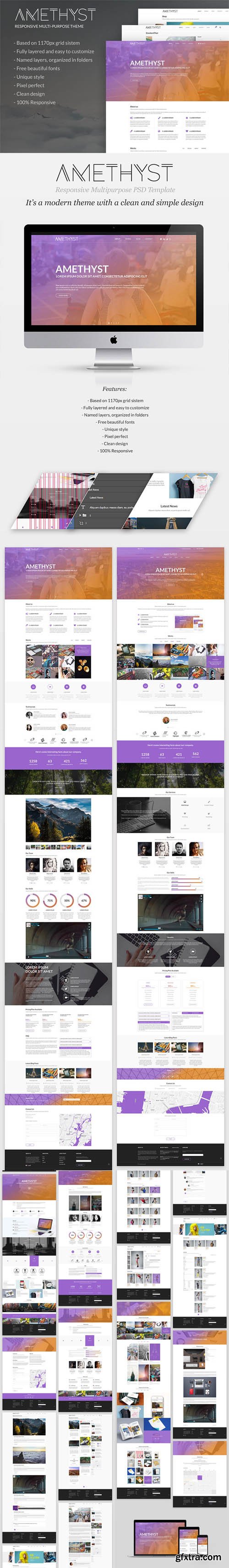 Amethyst - Responsive Multipurpose PSD Website Template