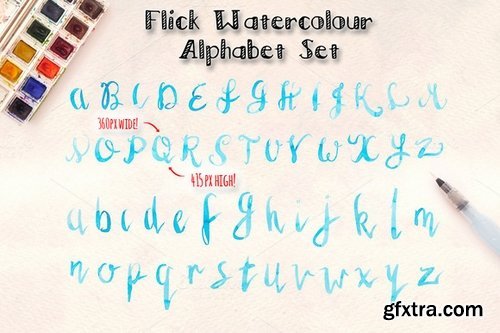 CM - 3 Watercolor Alphabet Brush Sets 277229