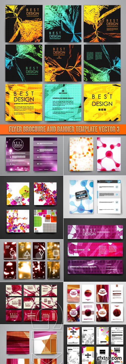 Flyer brochure and banner template vector 3