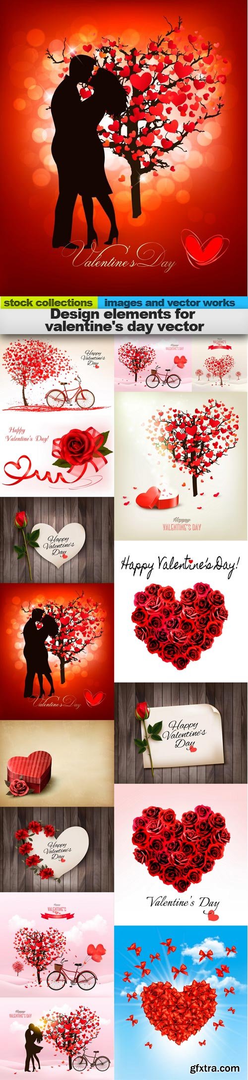 Design elements for valentine's day vector, 15 x EPS