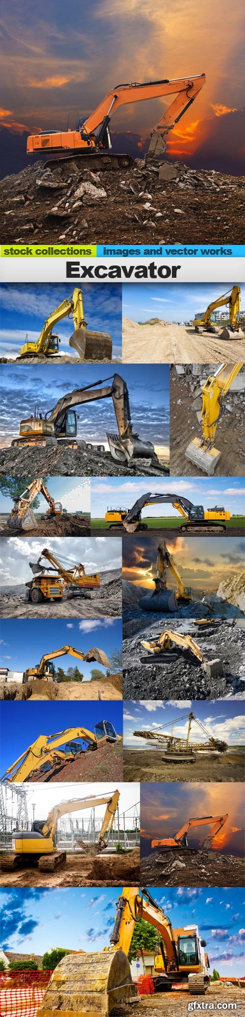 Excavator, 15 x UHQ JPEG