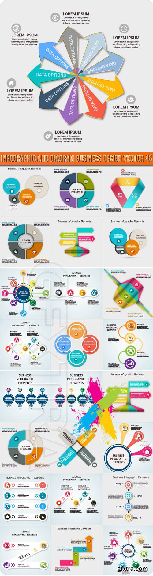 Infographic and diagram business design vector 45