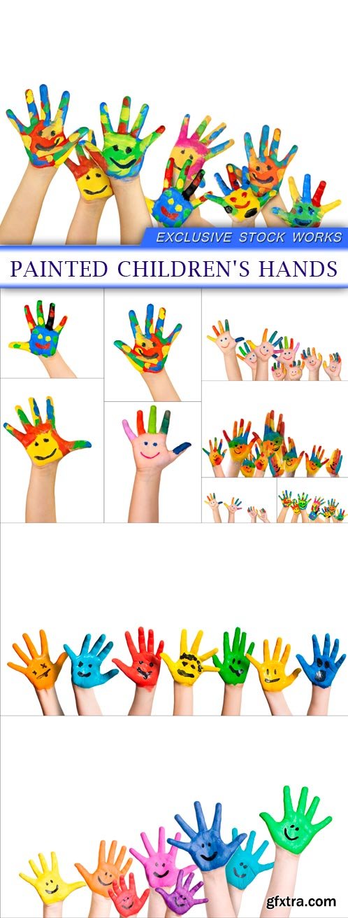 Painted children's hands 10X JPEG