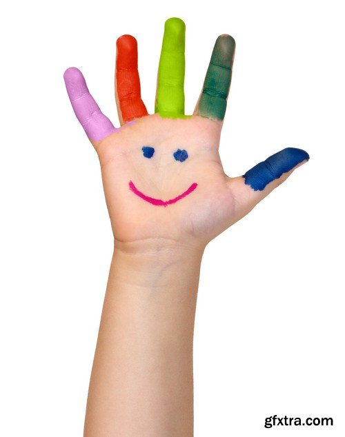 Painted children's hands 10X JPEG