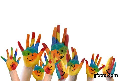 Painted children's hands 10X JPEG