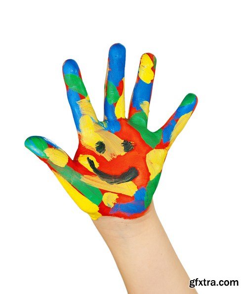 Painted children's hands 10X JPEG