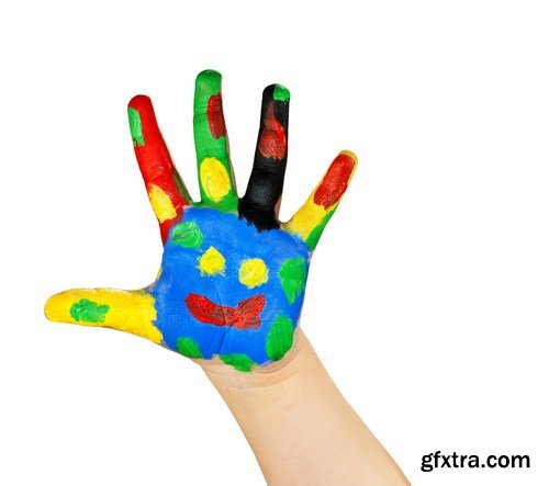 Painted children's hands 10X JPEG