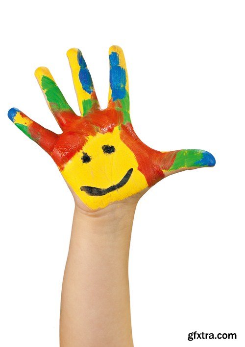 Painted children's hands 10X JPEG