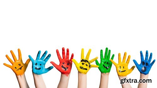 Painted children's hands 10X JPEG