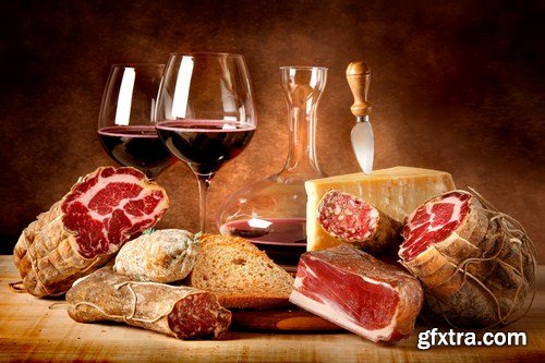 Jerked meat, cheese and wine 12X JPEG