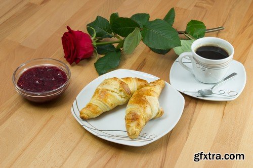 Croissant and rose