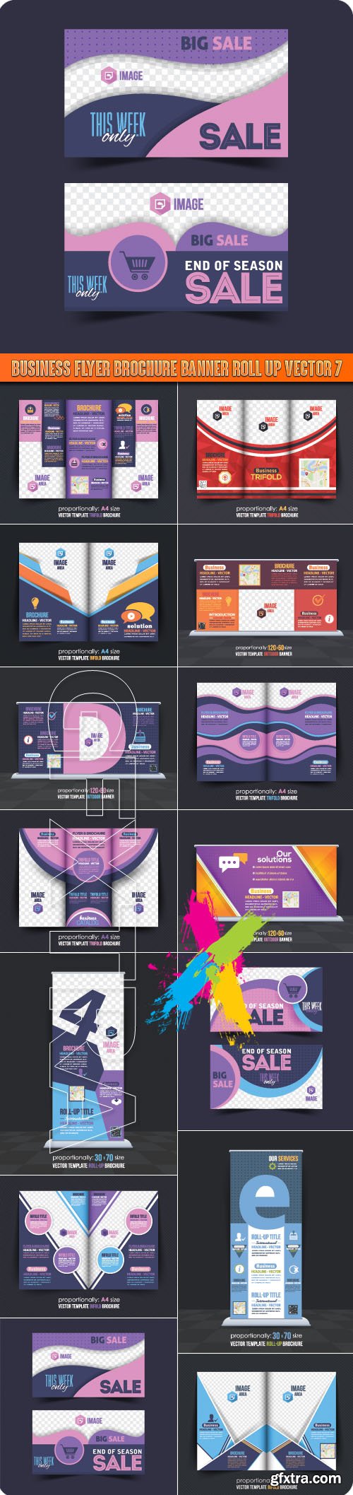 Business flyer brochure banner roll up vector 7