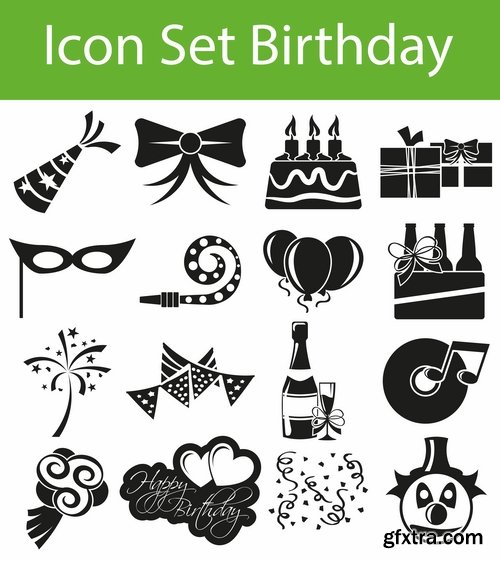 Collection of vector icons flat picture on various subjects #4- 25 EPS