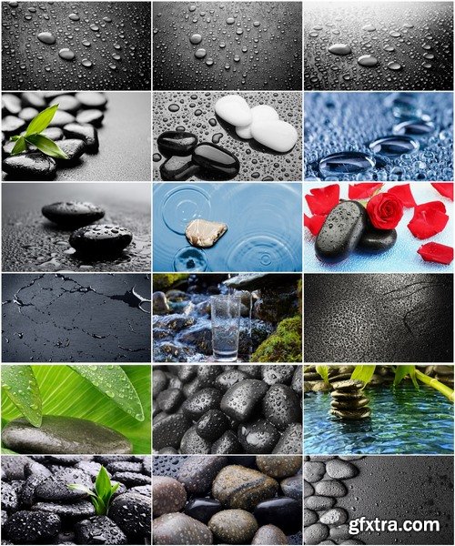 Collection decoration background is water on the stone drop 25 HQ Jpeg