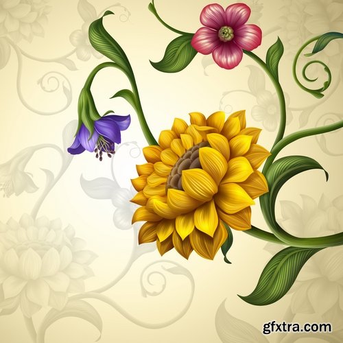 Collection of hand-drawn flowers tulip background is the gift card 25 HQ Jpeg