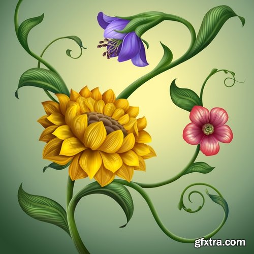 Collection of hand-drawn flowers tulip background is the gift card 25 HQ Jpeg