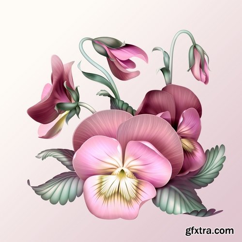 Collection of hand-drawn flowers tulip background is the gift card 25 HQ Jpeg