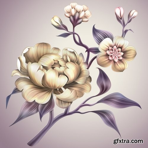 Collection of hand-drawn flowers tulip background is the gift card 25 HQ Jpeg