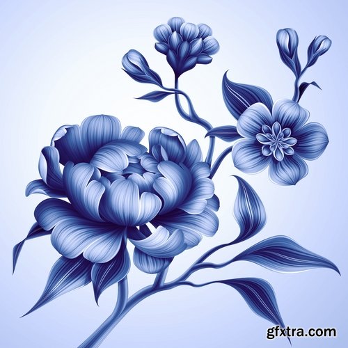 Collection of hand-drawn flowers tulip background is the gift card 25 HQ Jpeg