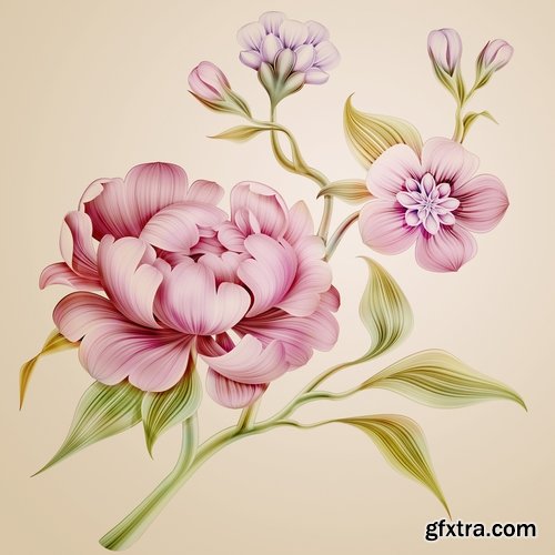 Collection of hand-drawn flowers tulip background is the gift card 25 HQ Jpeg