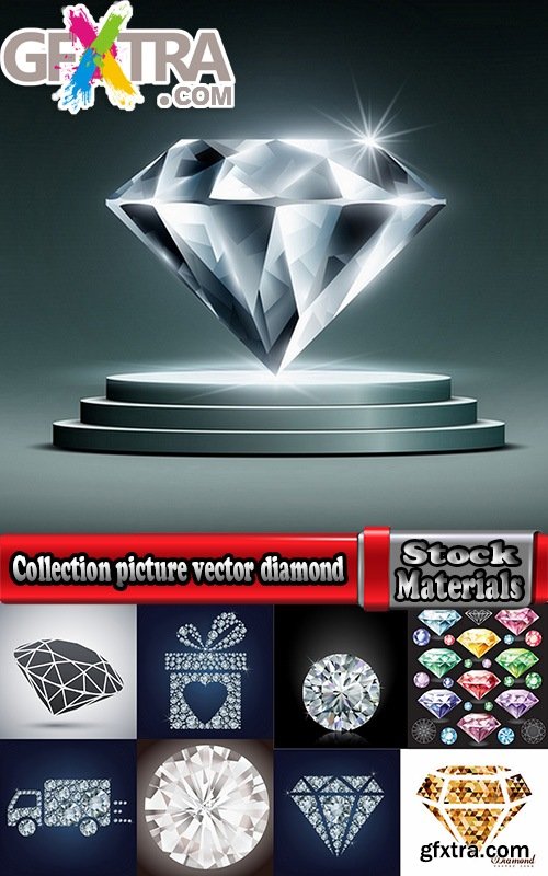 Collection picture vector diamond jewel 25 EPS