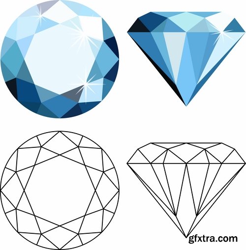 Collection picture vector diamond jewel 25 EPS