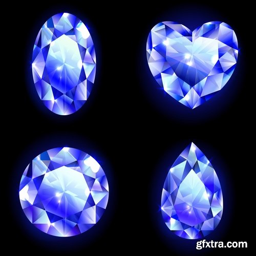 Collection picture vector diamond jewel 25 EPS