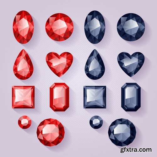 Collection picture vector diamond jewel 25 EPS