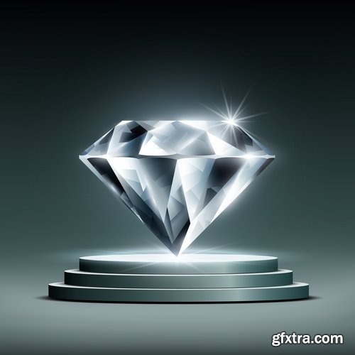 Collection picture vector diamond jewel 25 EPS