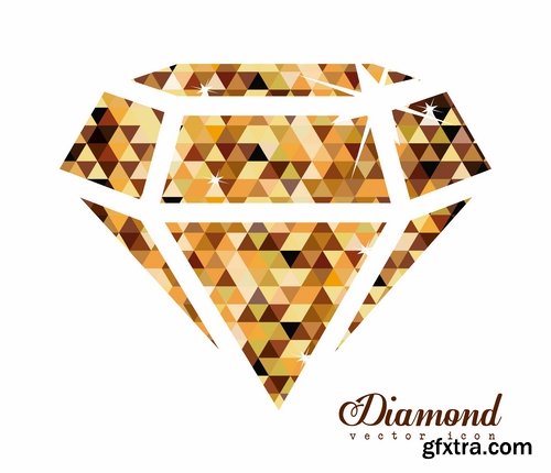 Collection picture vector diamond jewel 25 EPS