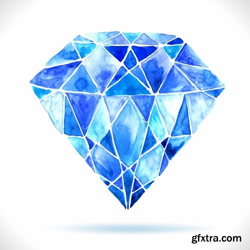 Collection picture vector diamond jewel 25 EPS