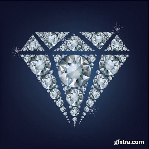 Collection picture vector diamond jewel 25 EPS