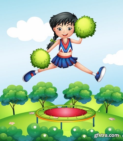 Collection of vector image Trampolines fun 21 EPS