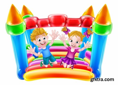 Collection of vector image Trampolines fun 21 EPS