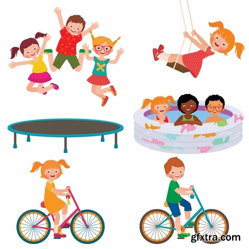 Collection of vector image Trampolines fun 21 EPS