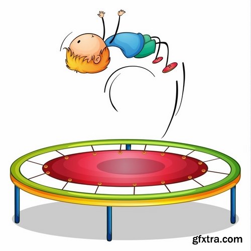 Collection of vector image Trampolines fun 21 EPS