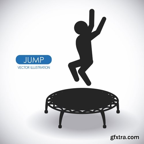 Collection of vector image Trampolines fun 21 EPS