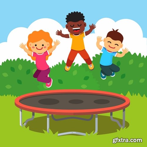 Collection of vector image Trampolines fun 21 EPS